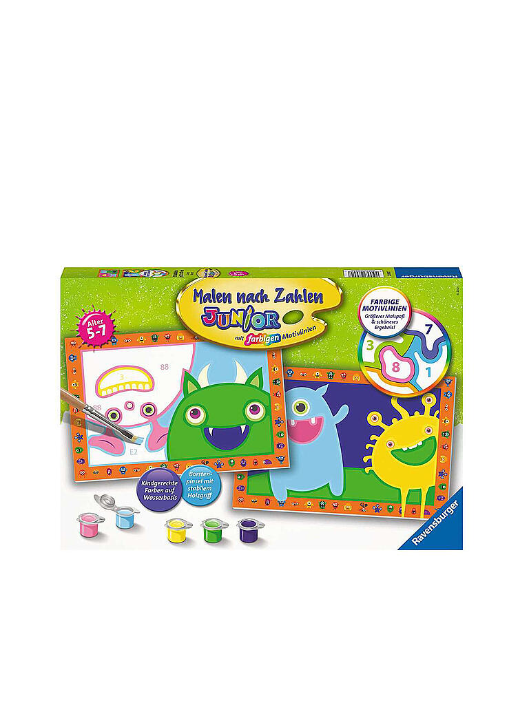 RAVENSBURGER | Malen nach Zahlen 28941 – Lustige Monster | keine Farbe