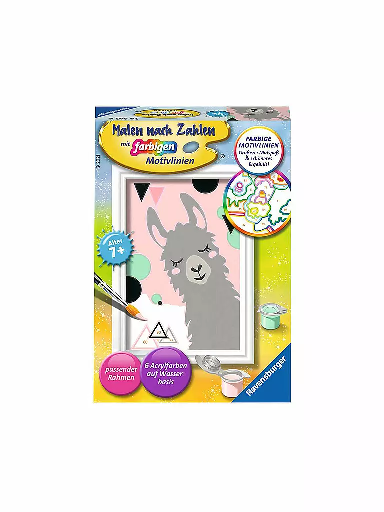 RAVENSBURGER | Malen nach Zahlen 28942 - Glückliches Lama | keine Farbe