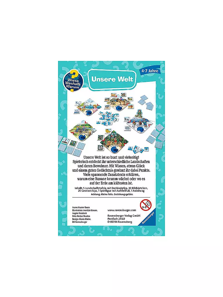 RAVENSBURGER | Mitbringspiel - Wieso Weshalb Warum - Kinderspiel Unsere Welt | keine Farbe