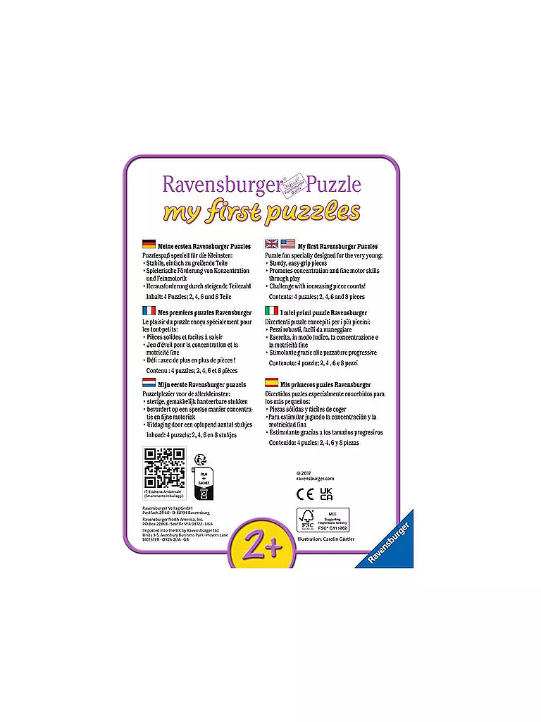RAVENSBURGER | Niedliche Haustiere - my first puzzle mit 2,4,6,8 Teilen | keine Farbe