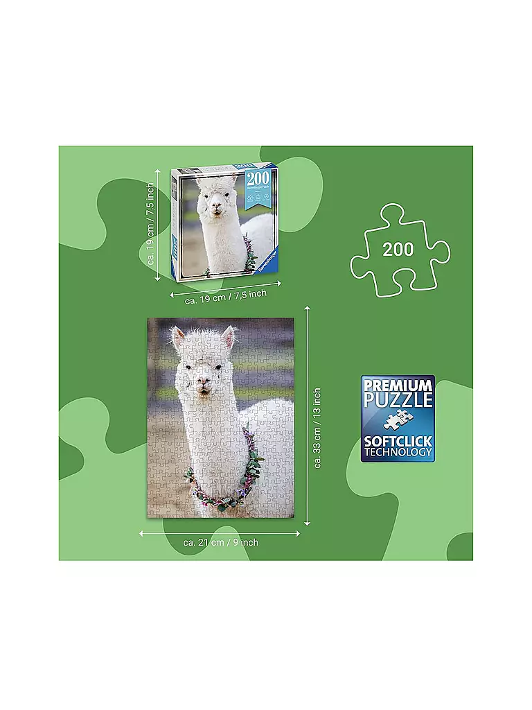 RAVENSBURGER | Puzzle - Alpaka 200 Teile | keine Farbe