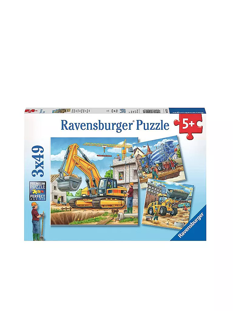 RAVENSBURGER | Puzzle - Große Baufahrzeuge 3x49 Teile | keine Farbe