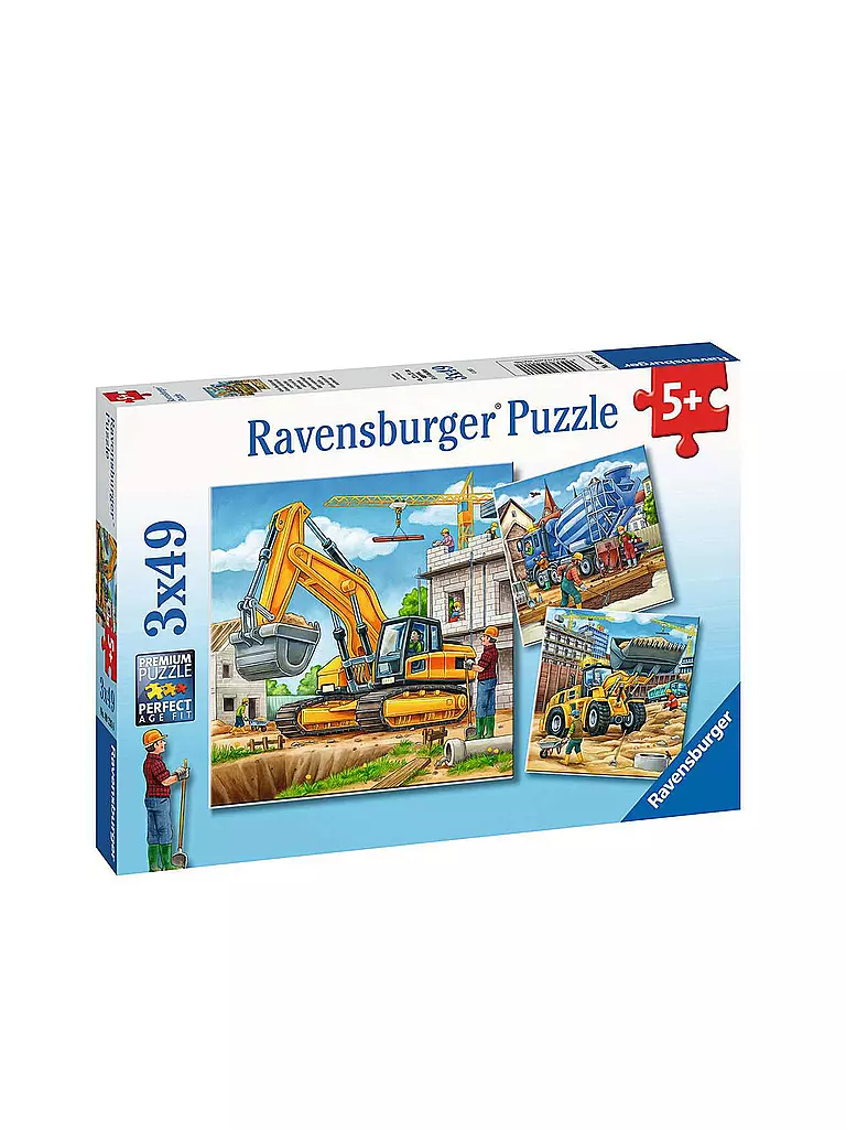 RAVENSBURGER | Puzzle - Große Baufahrzeuge 3x49 Teile | keine Farbe