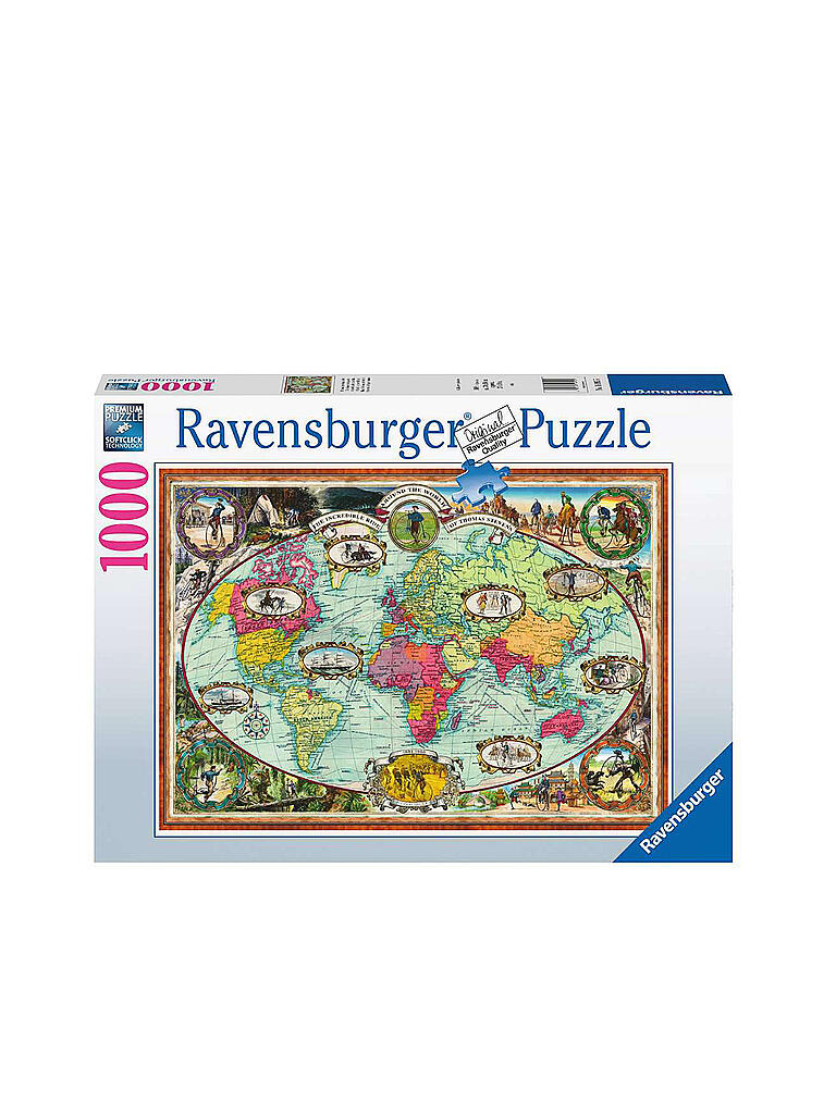RAVENSBURGER | Puzzle - Mit dem Fahrrad um die Welt - 1000 Teile | keine Farbe