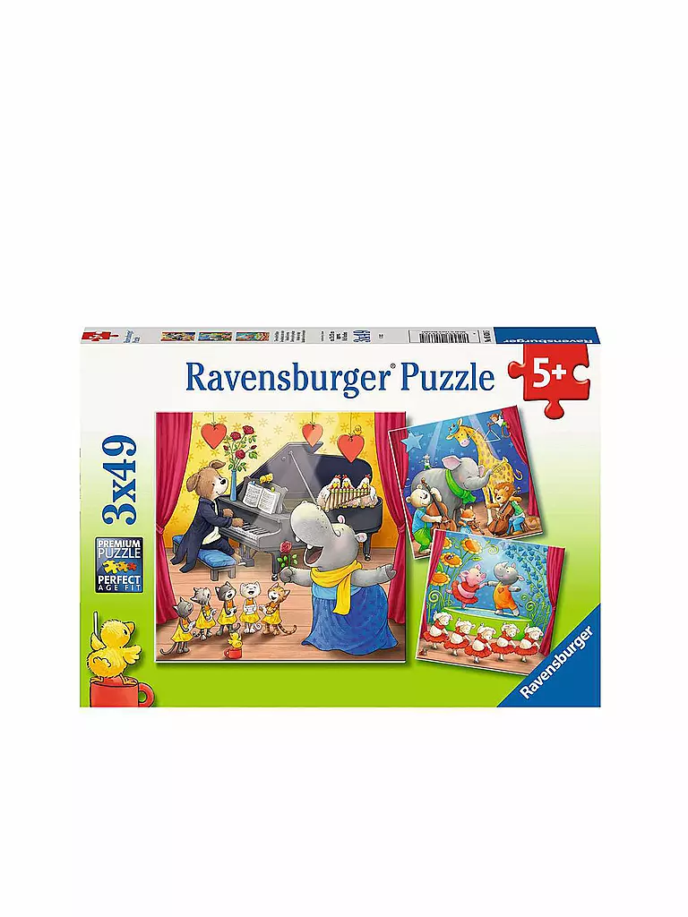 RAVENSBURGER | Puzzle - Tiere auf der Bühne 3x49 Teile | keine Farbe