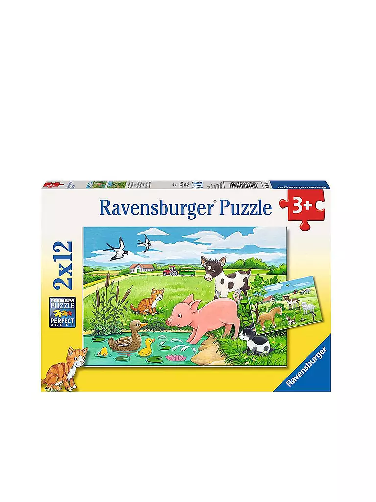 RAVENSBURGER | Puzzle - Tierkinder auf dem Land 2x12 Teile | keine Farbe