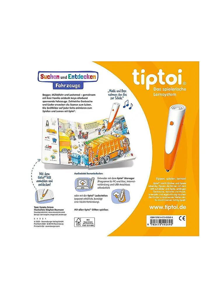 RAVENSBURGER | TIPTOI Suchen und Entdecken - Fahrzeuge | Bunt