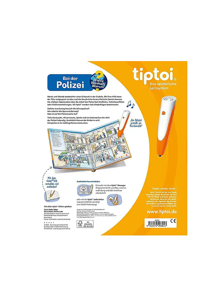 RAVENSBURGER | TIPTOI Wieso Weshalb Warum - Bei der Polizei | Bunt
