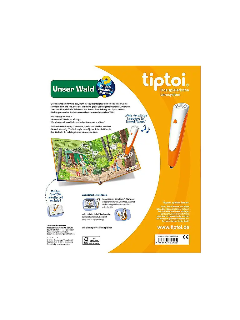 RAVENSBURGER | TIPTOI Wieso Weshalb Warum - Unser Wald | Bunt