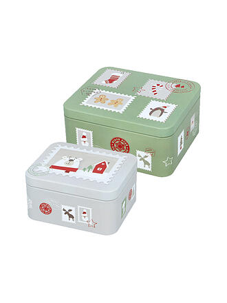 RBV BIRKMANN | Keksdose Set 2tlg. klein DEAR SANTA Gruen/Grau 