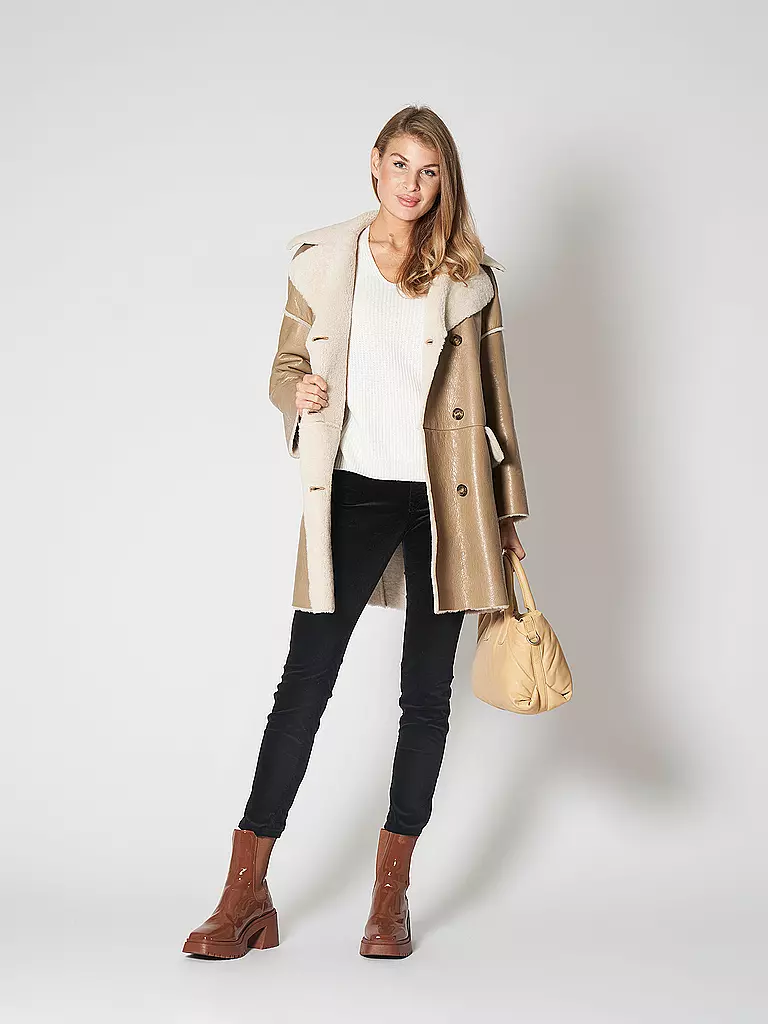 RED Valentino | Shearling Jacke | beige