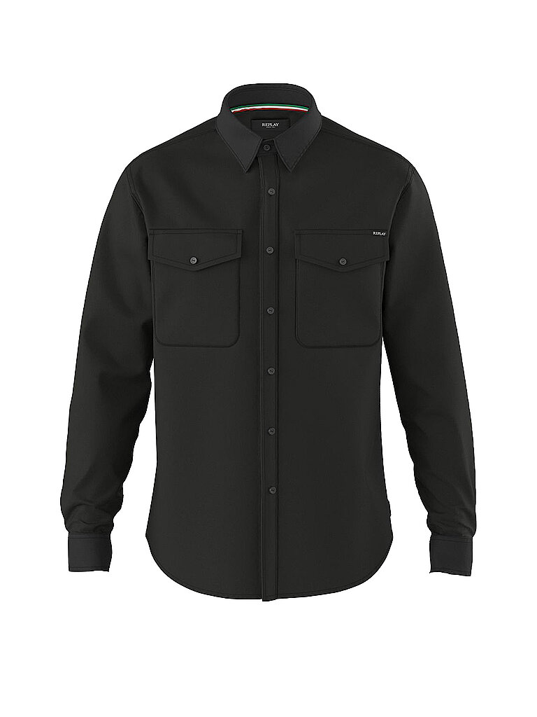 REPLAY Jeanshemd  schwarz | S