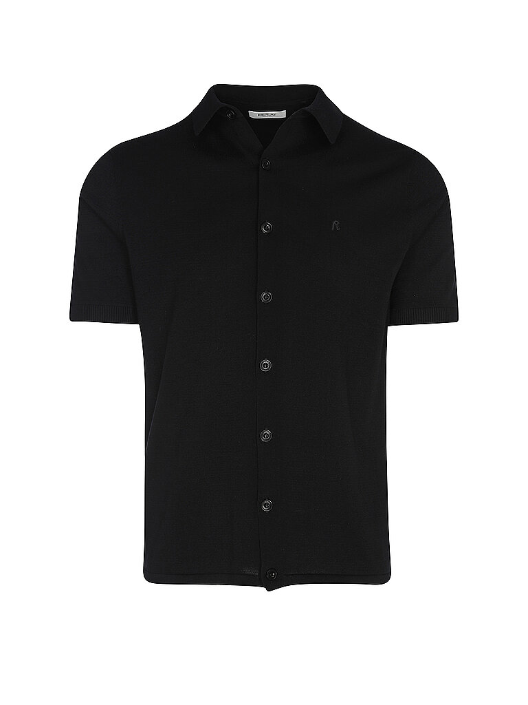 REPLAY Strickpolo schwarz | XL