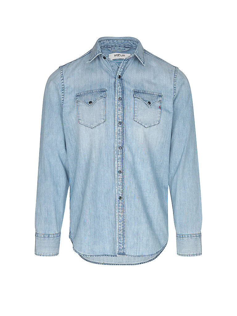 REPLAY Jeanshemd blau M herren