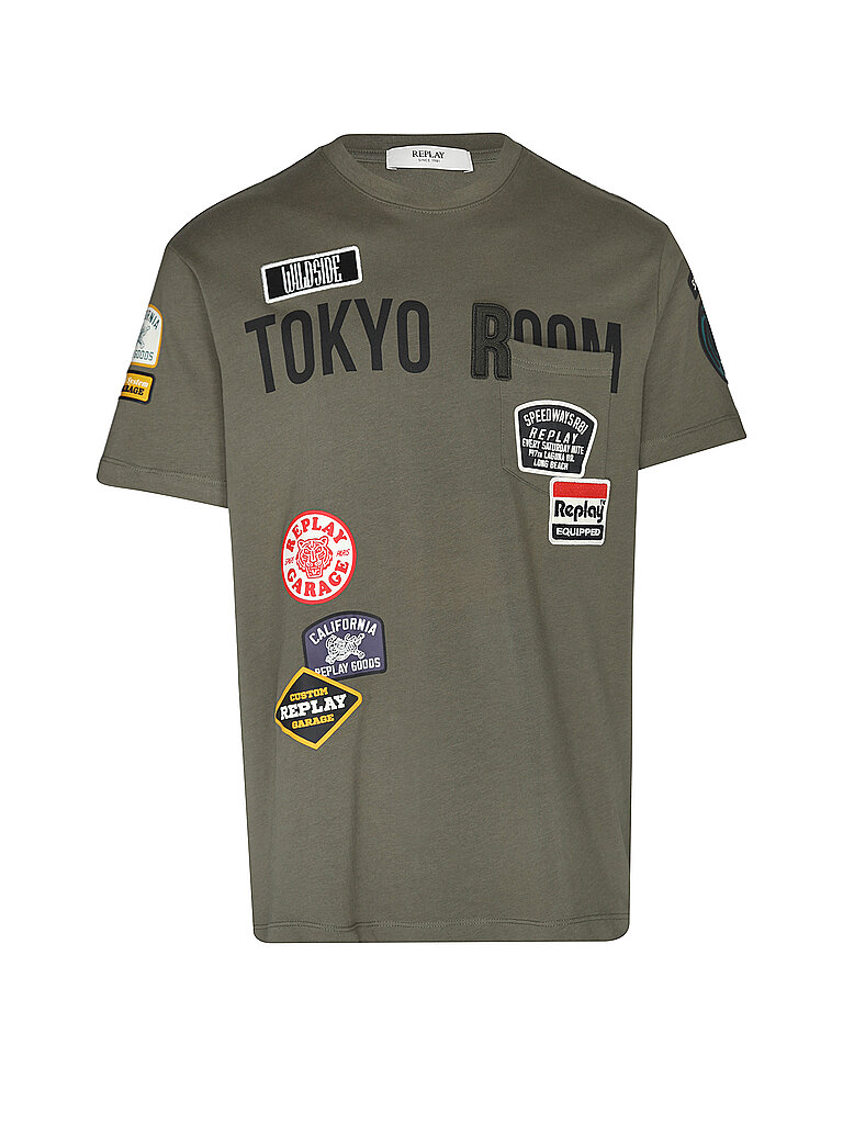 REPLAY T-Shirt  olive | S