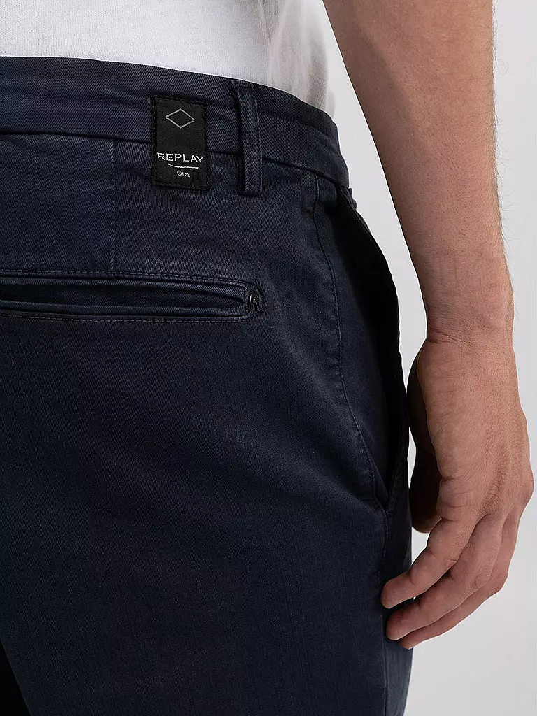 REPLAY | Chino Regular Fit " Benni " Hyperflexx | blau