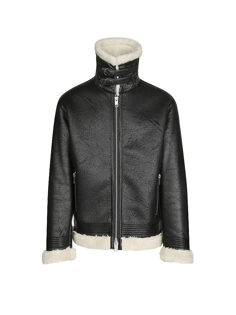 REPLAY | Jacke in Leder-/Lammfelloptik | schwarz