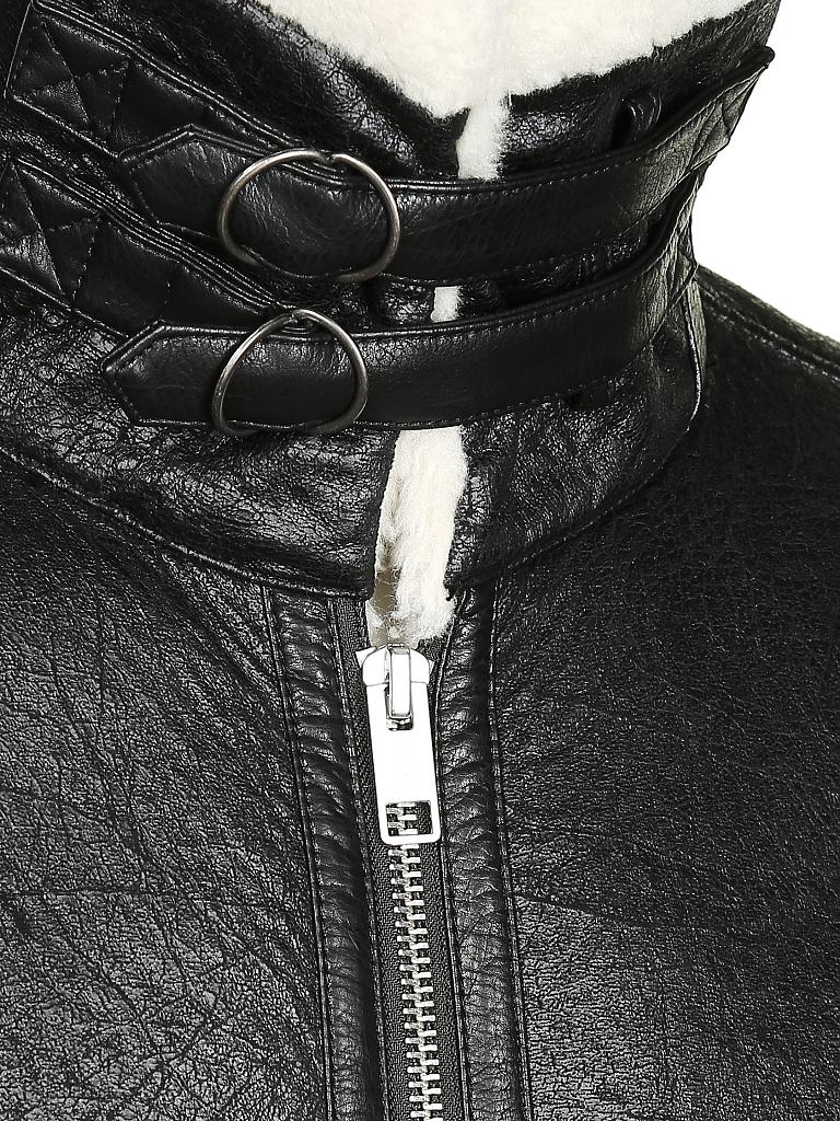REPLAY | Jacke in Leder-/Lammfelloptik | schwarz