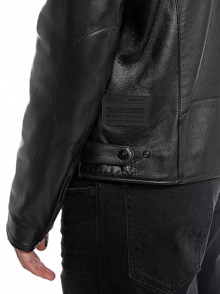 REPLAY | Lederjacke | schwarz