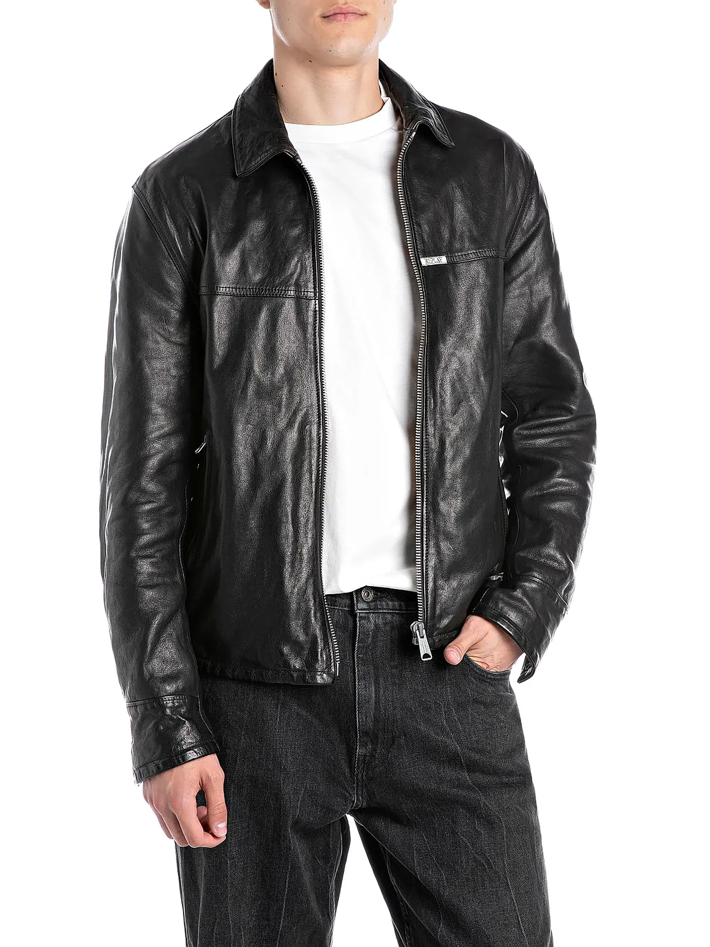 REPLAY | Lederjacke | schwarz