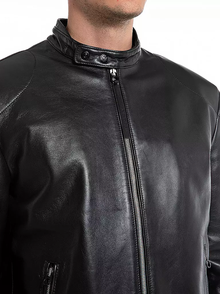 REPLAY | Lederjacke | schwarz