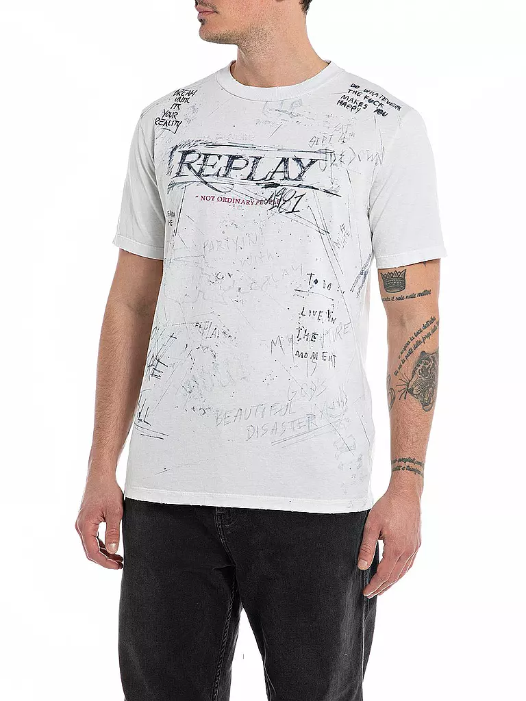 REPLAY | T-Shirt  | weiss