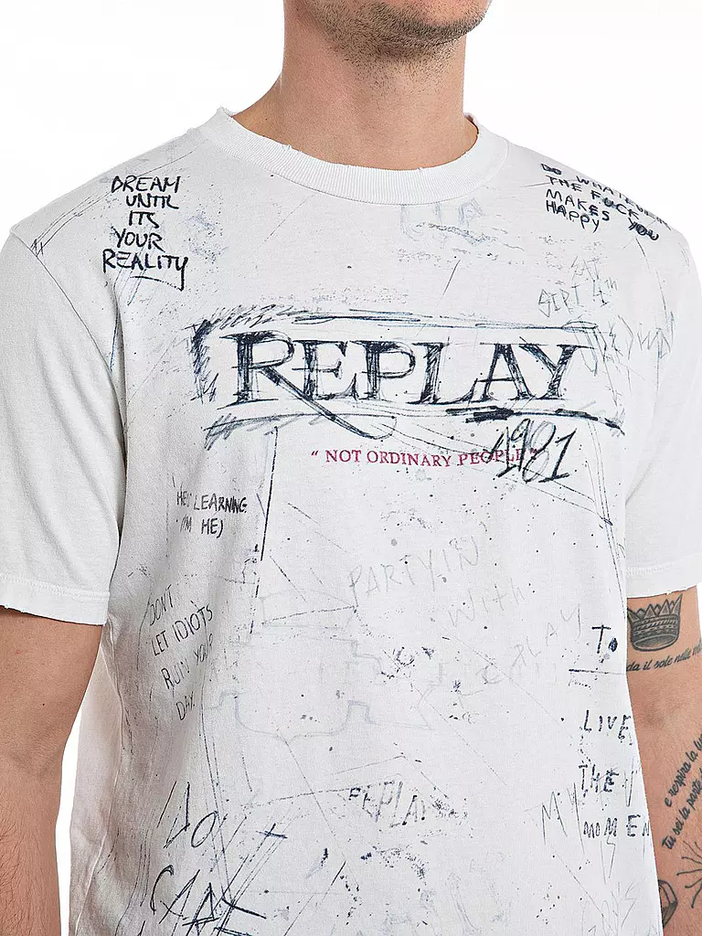 REPLAY | T-Shirt  | weiss