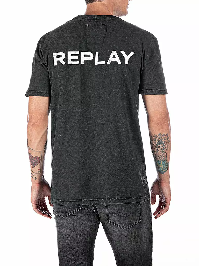REPLAY | T-Shirt Kiss | schwarz
