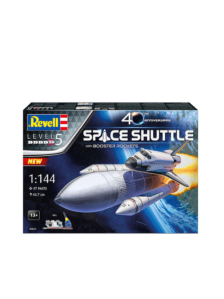 REVELL | Modellbausatz -  Geschenkset Space Shuttle& Booster Rockets, 40th Anniversary 05674 | keine Farbe