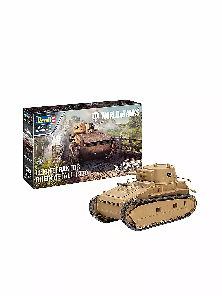 REVELL | Modellbausatz -  Leichttraktor Rheinmetall 1930 "World of Tanks" 03506 | keine Farbe