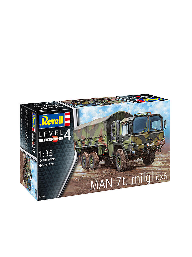 REVELL | Modellbausatz -  MAN 7t milgl 6x6 03291 | keine Farbe