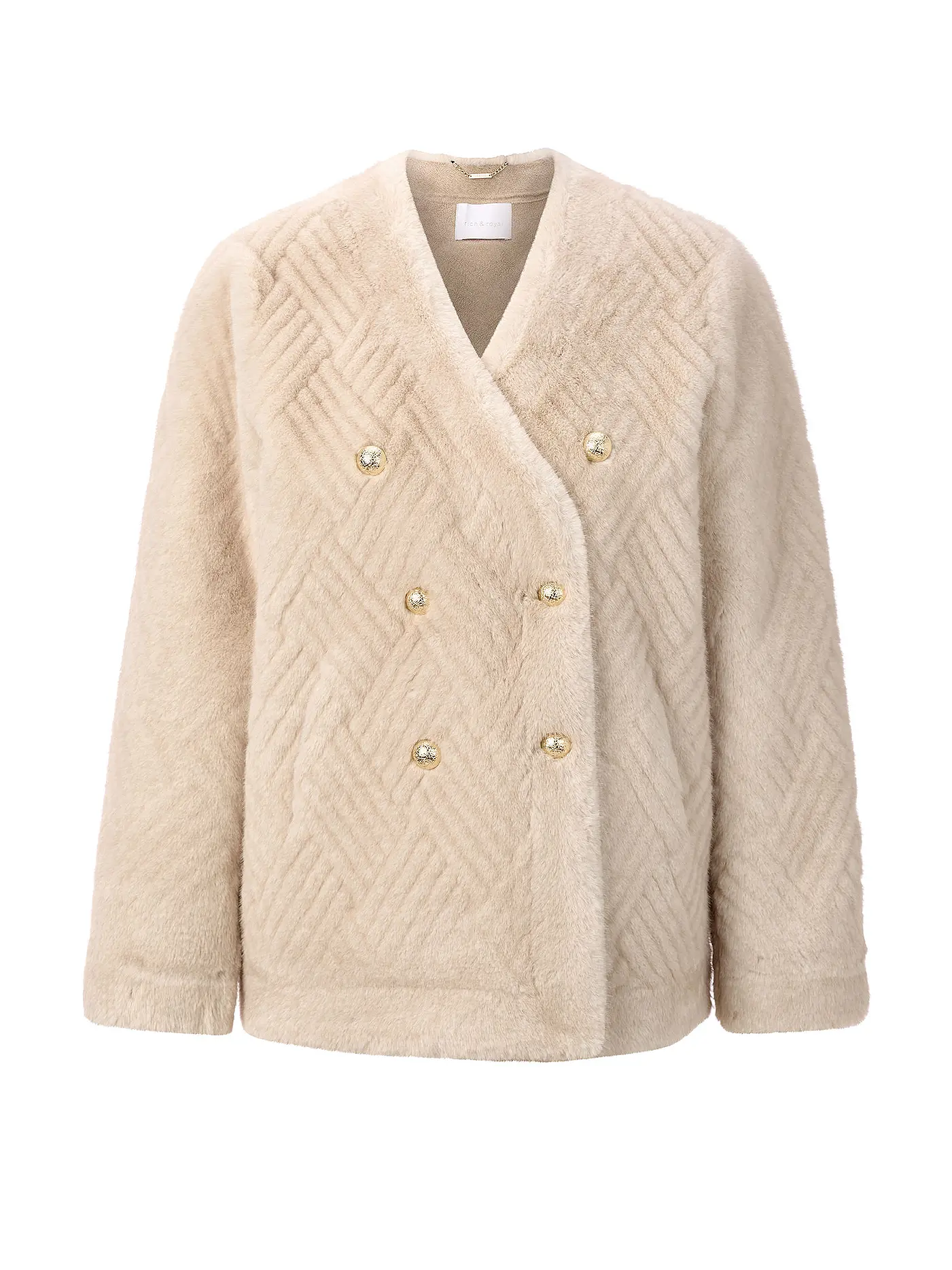 RICH & ROYAL | Jacke in Felloptik  | camel