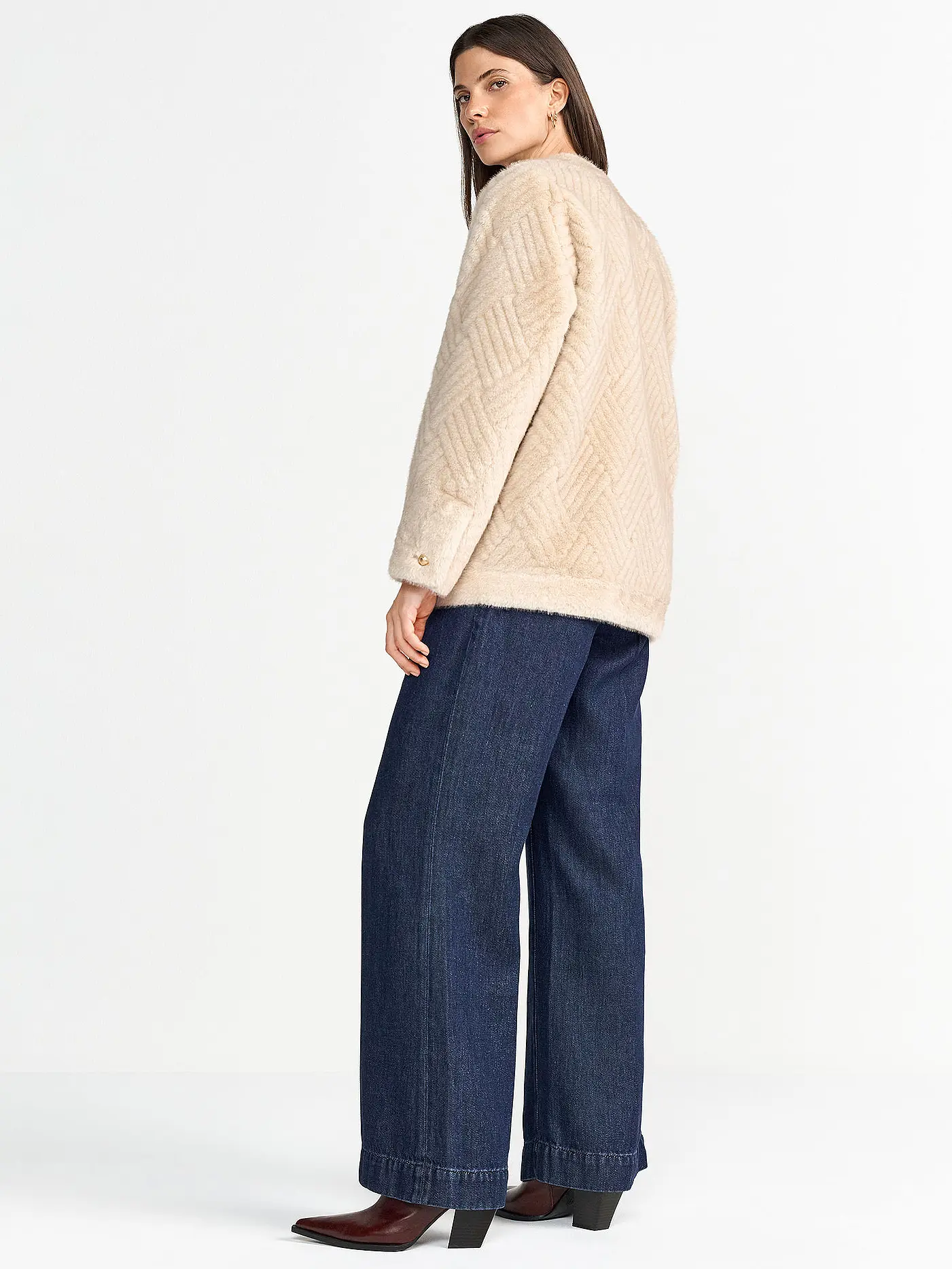 RICH & ROYAL | Jacke in Felloptik  | camel