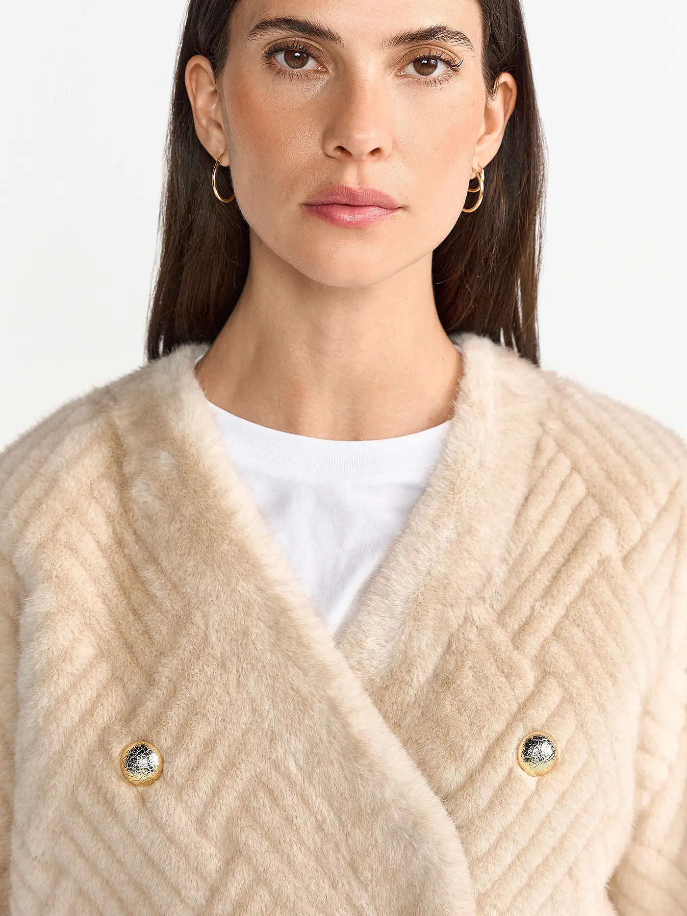 RICH & ROYAL | Jacke in Felloptik  | camel