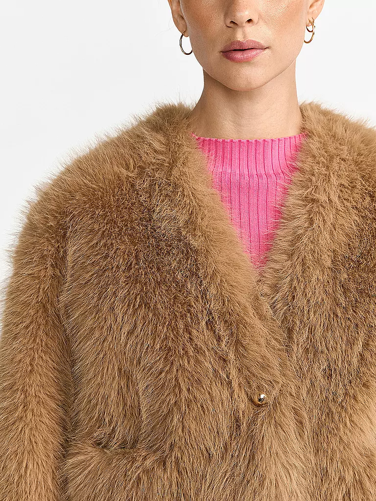 RICH & ROYAL | Jacke in Felloptik | camel