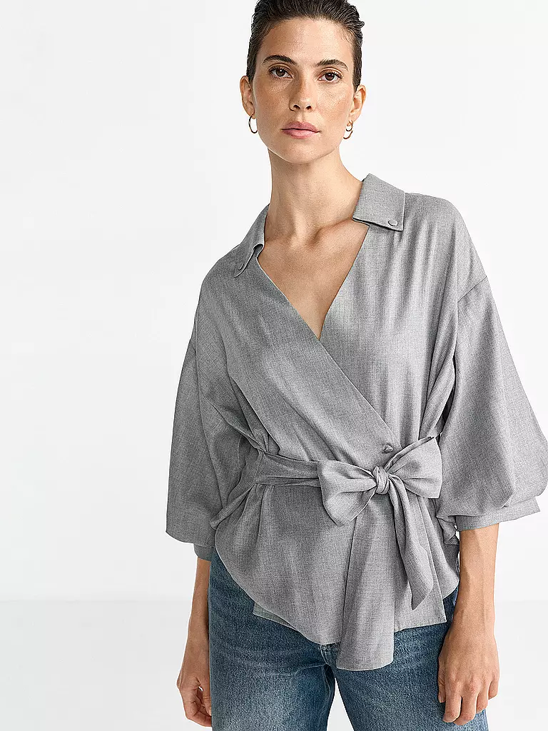 RICH & ROYAL | Wickelbluse | grau