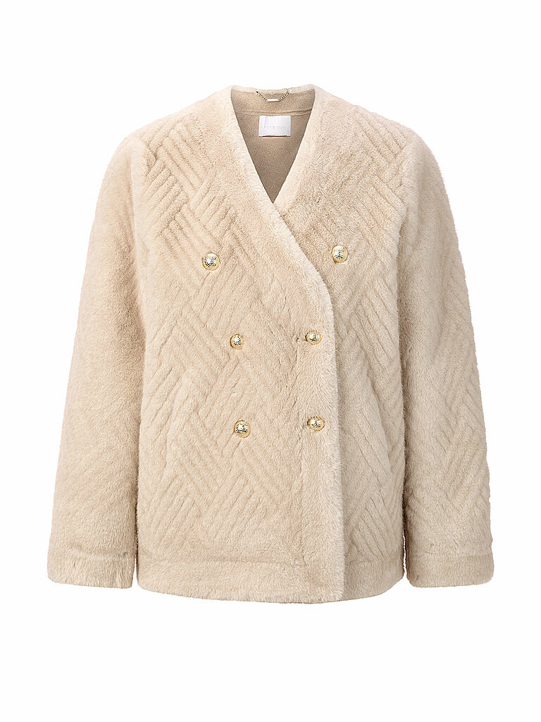 Jacke in Felloptik camel 38 damen