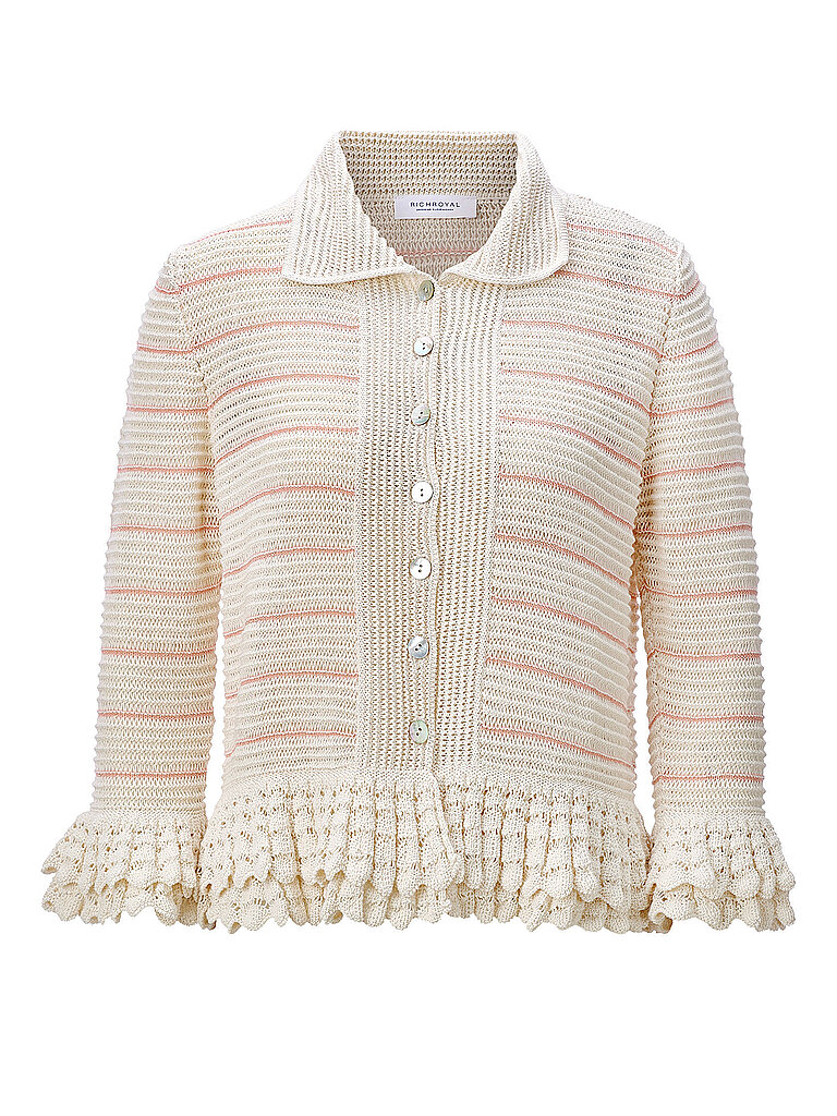 Strickjacke creme L damen