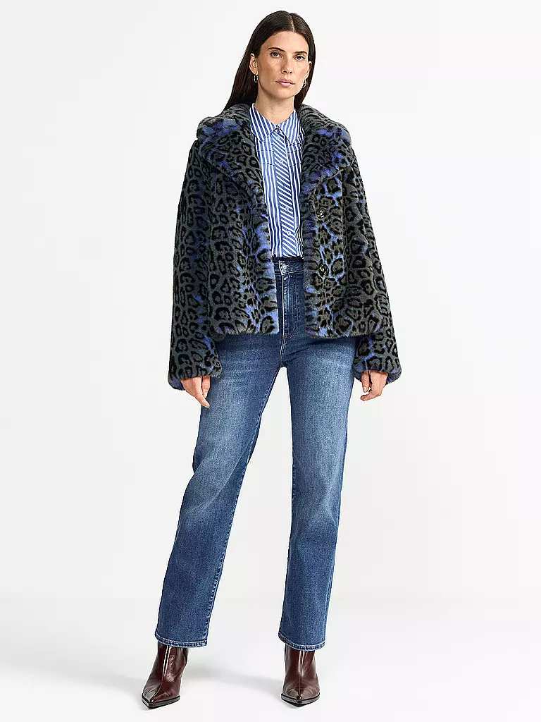 RICHROYAL | Jacke in Felloptik  | Blau