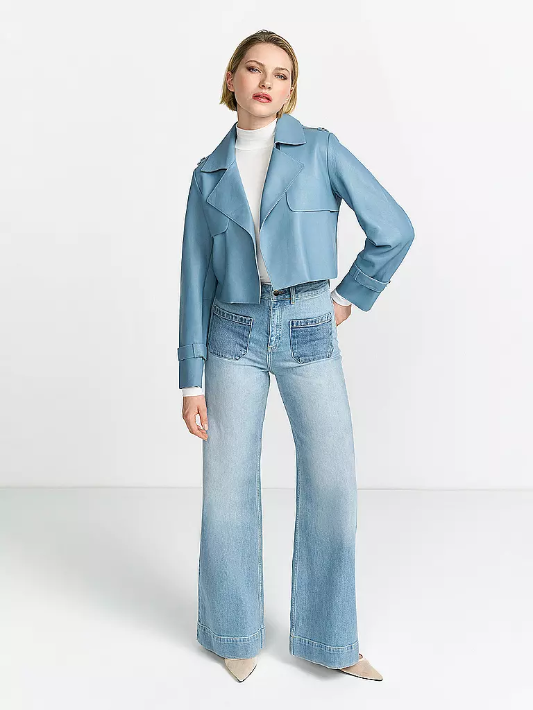 RICHROYAL | Lederjacke | Hellblau