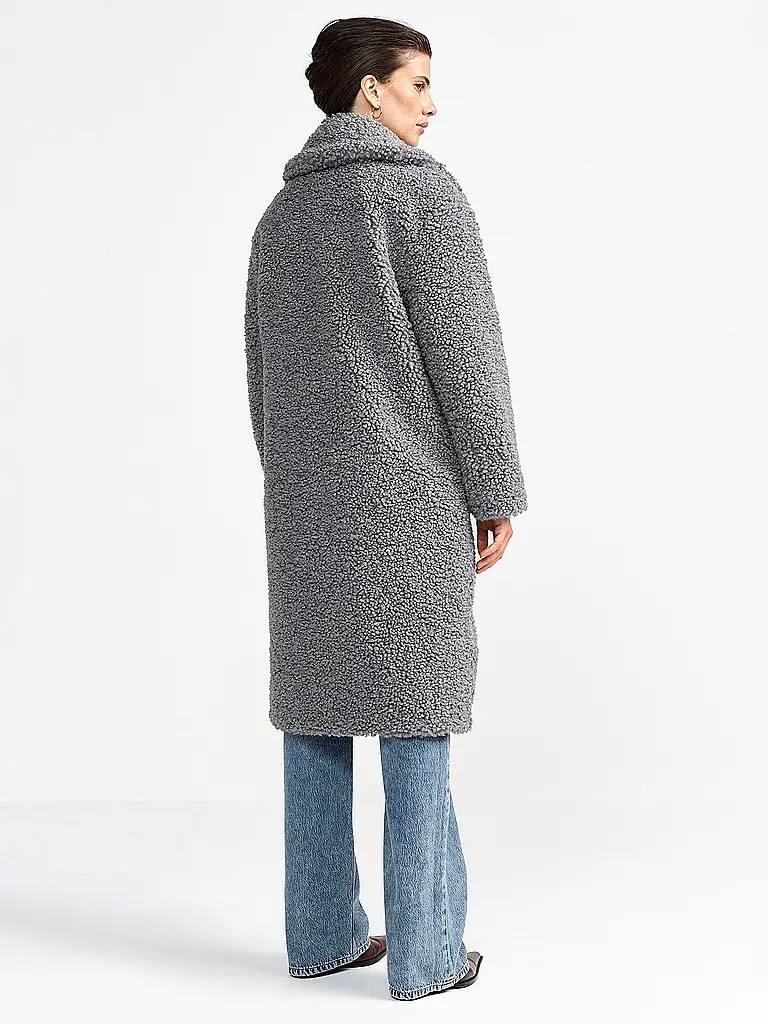 RICHROYAL | Mantel in Felloptik  | Grau