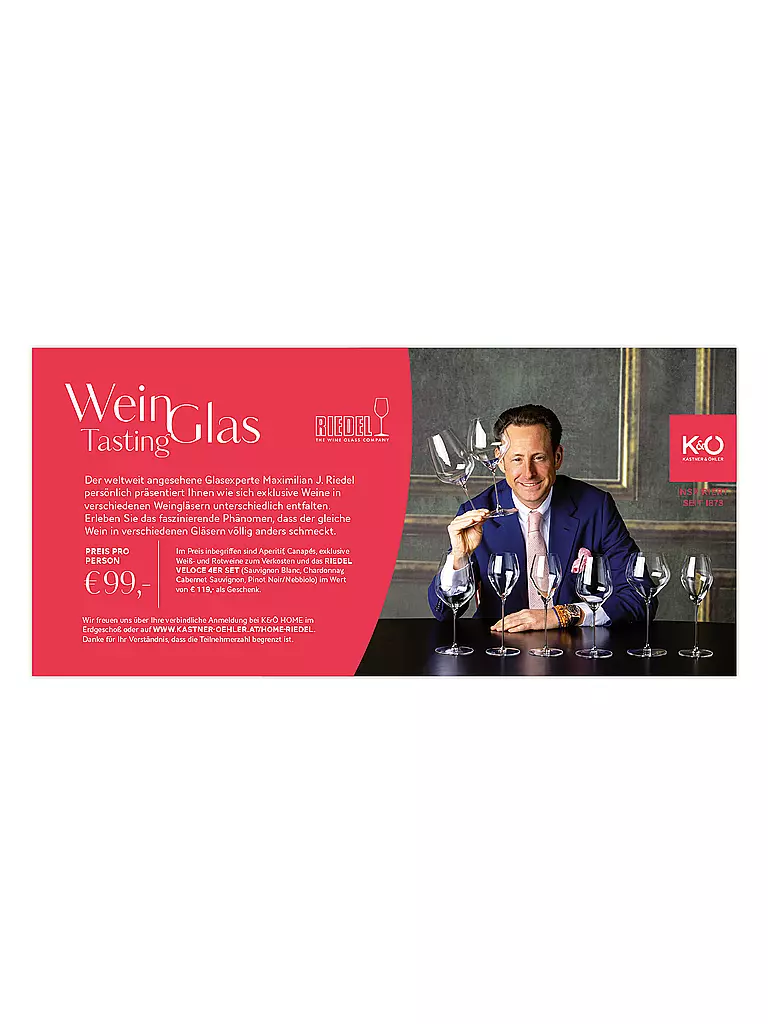 RIEDEL | Eintrittskarte - Riedel Veloce Weinglas Tasting | keine Farbe