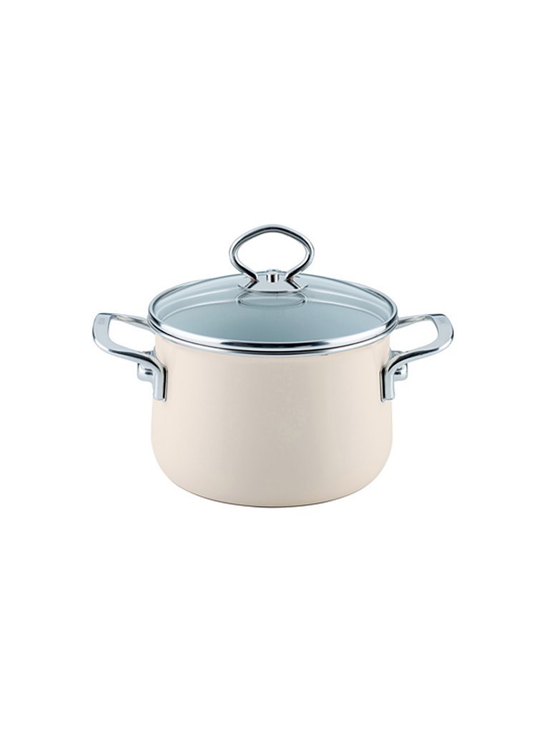 Fleischtopf mit Glasdeckel NOUVELLE 16cm/2l Creme beige baby