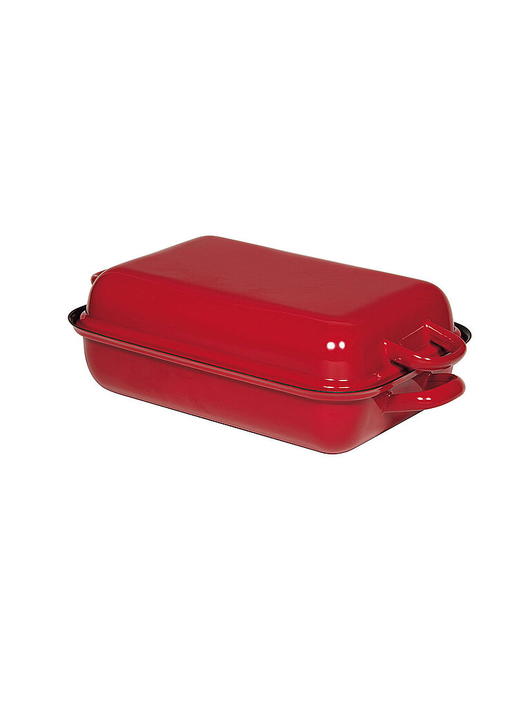 RIESS Bratpfanne mit Deckel Color Rot 32x22cm dunkelrot