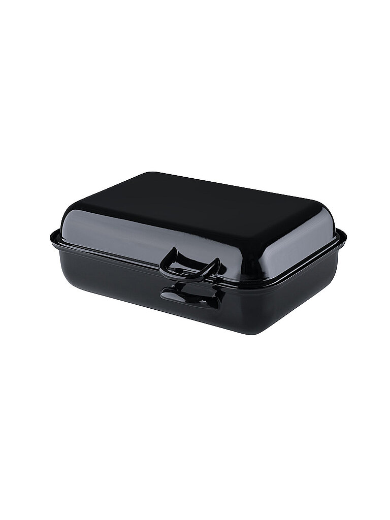 Emaille Doppelbräter Compact 37x22cm schwarz schwarz baby