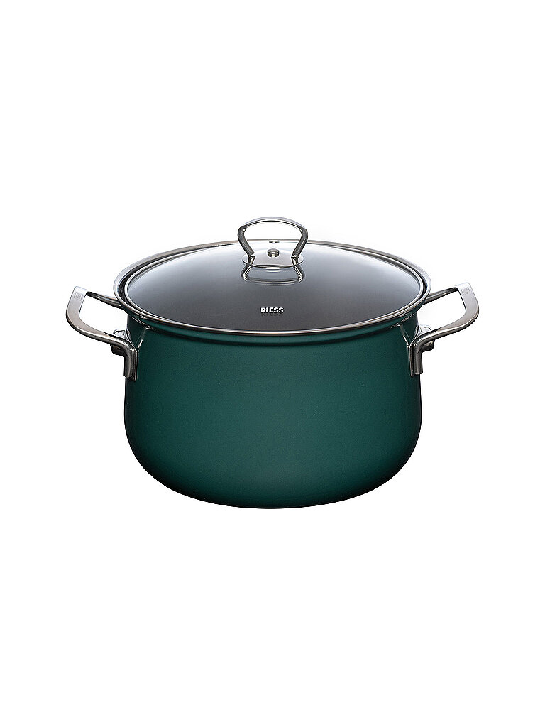 RIESS Fleischtopf mit Glasdeckel TEAL 24cm/6l Blaugruen petrol