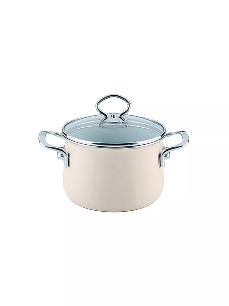 RIESS | Fleischtopf mit Glasdeckel NOUVELLE 20cm/4l Avorio | beige