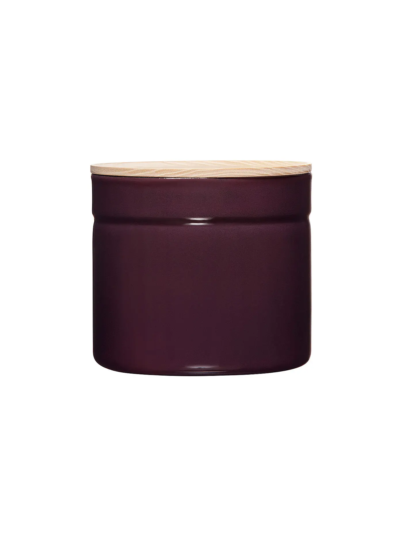 RIESS | Frischhaltedose - Emaille Vorratsdose mit Eschenholz-Deckel "Truehomewear"  12cm 1390ml | lila