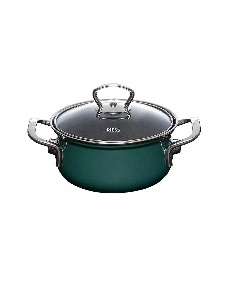 RIESS | Kasserolle mit Glasdeckel TEAL 16cm/1l Blaugruen | petrol