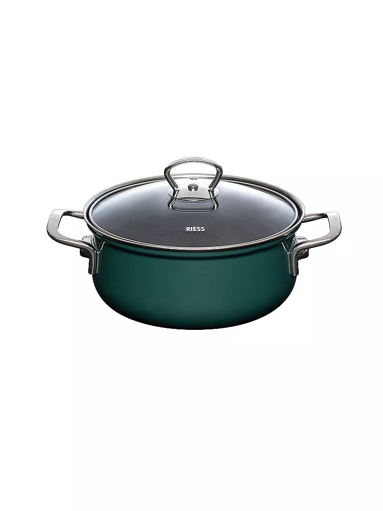RIESS | Kasserolle mit Glasdeckel TEAL 20cm/2l Blaugruen | petrol